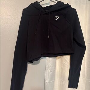 Gymshark Black Cropped Hoodie Relaxed Fit